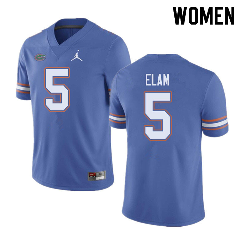 Jordan Brand Women #5 Kaiir Elam Florida Gators College Football Jerseys Sale-Blue